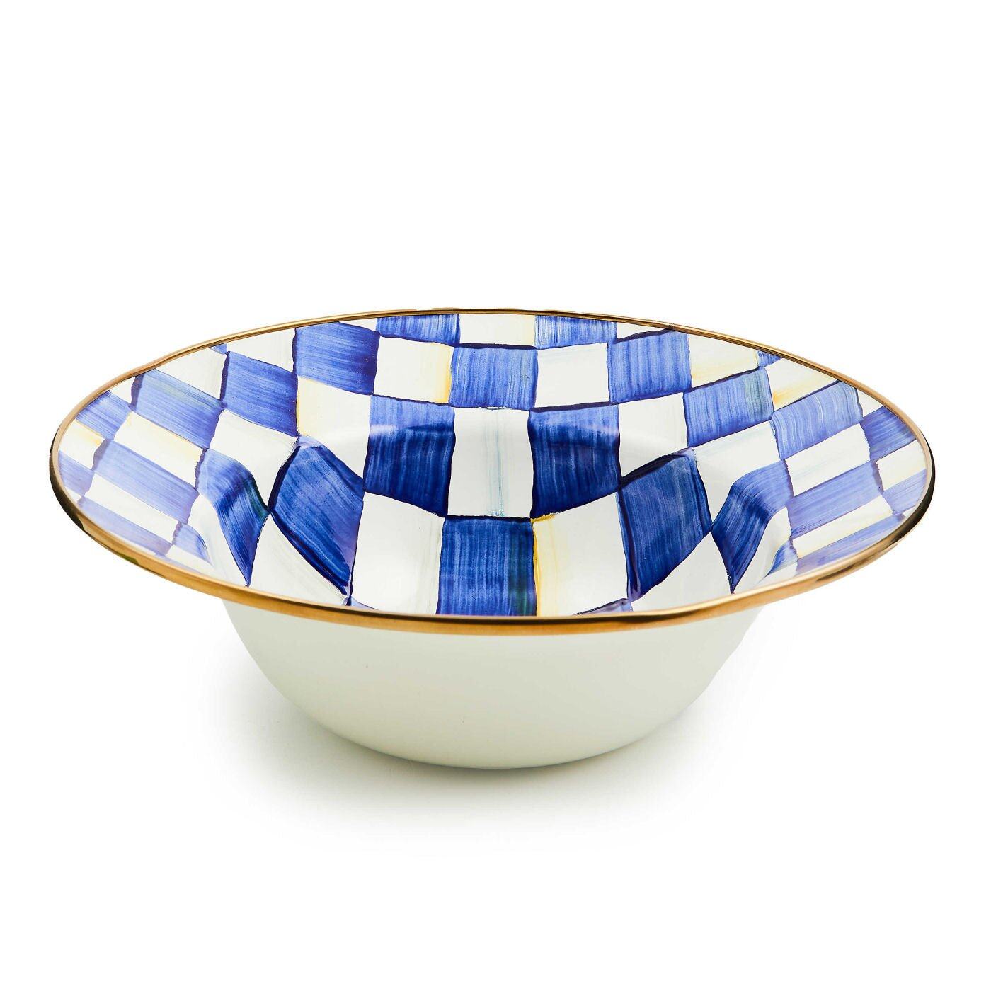 Royal Check Enamel Serving Bowl