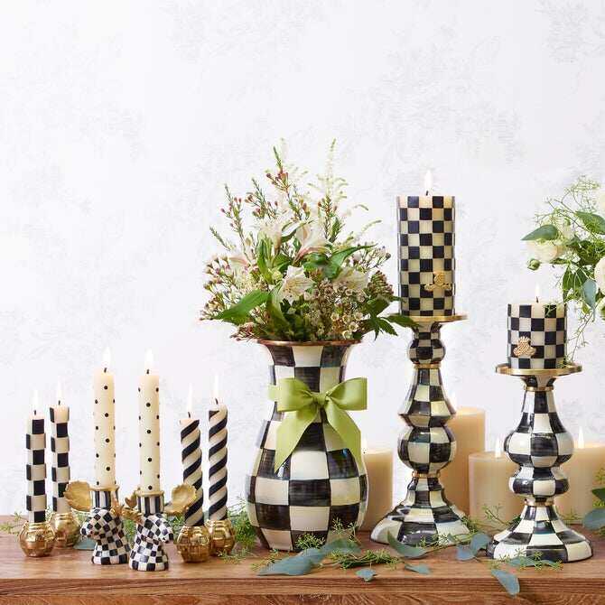Enamel Pillar Candlestick Holder