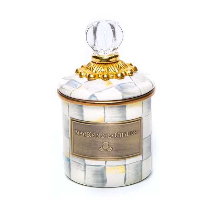 Sterling Check Enamel Canisters