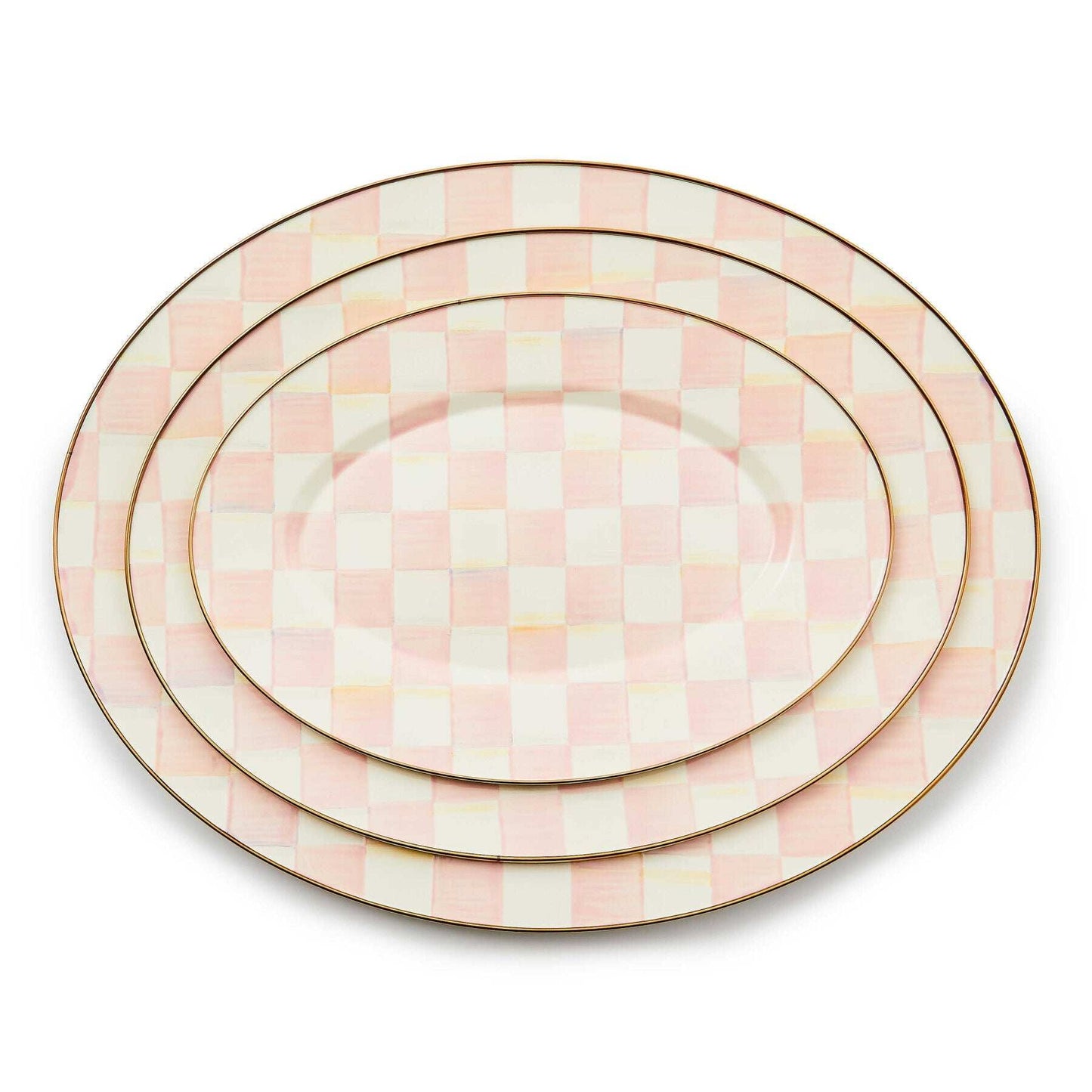 MacKenzie-Childs Rosy Check Large Oval Platter