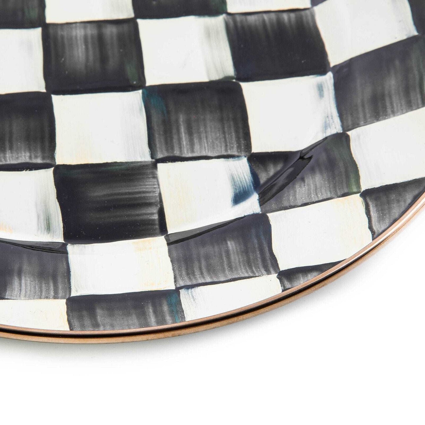 Luxury Dining - Courtly Check Enamel Dinner Plate by Mackenzie Childs