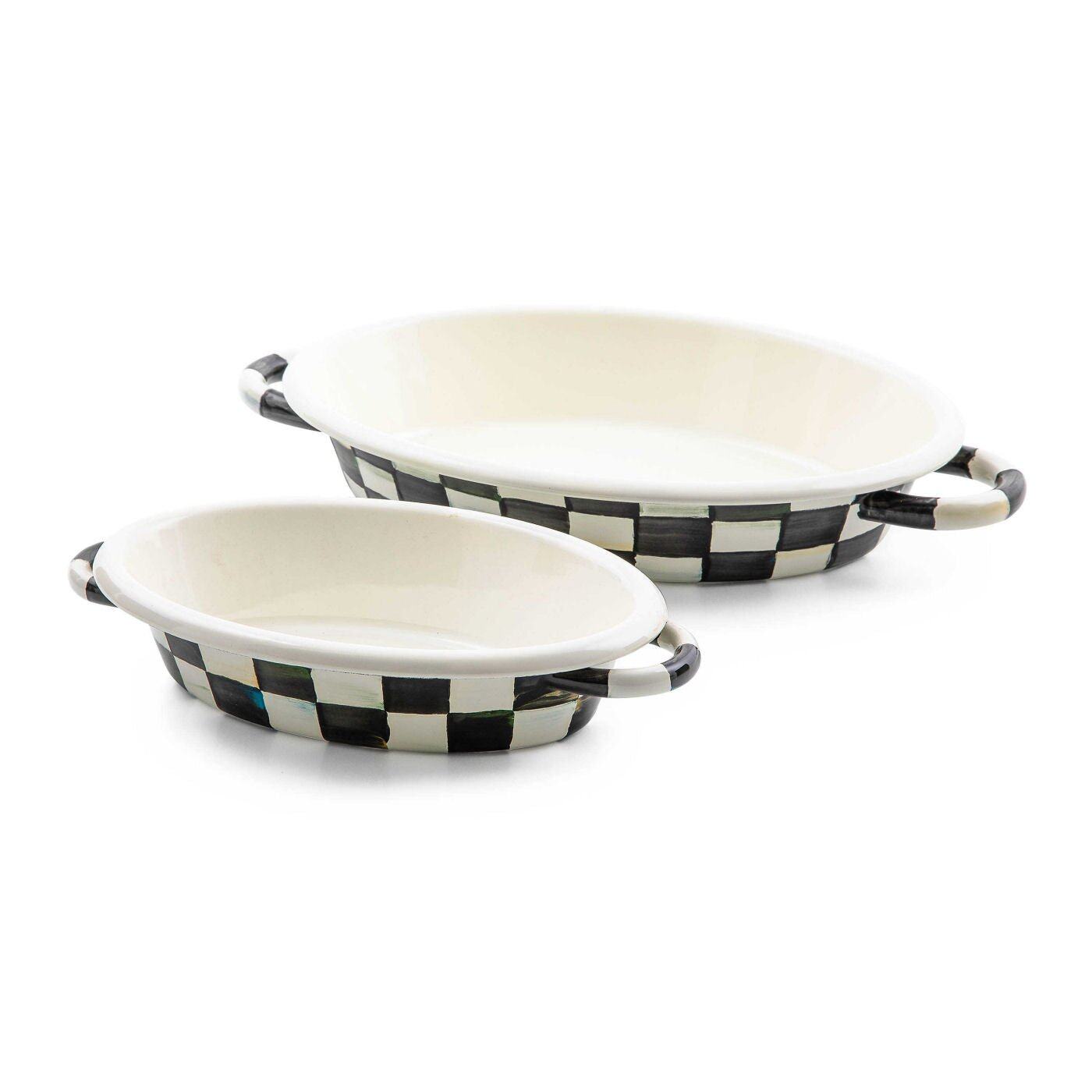 Mackenzie-Childs Courtly Check Medium Oval Gratin Dish