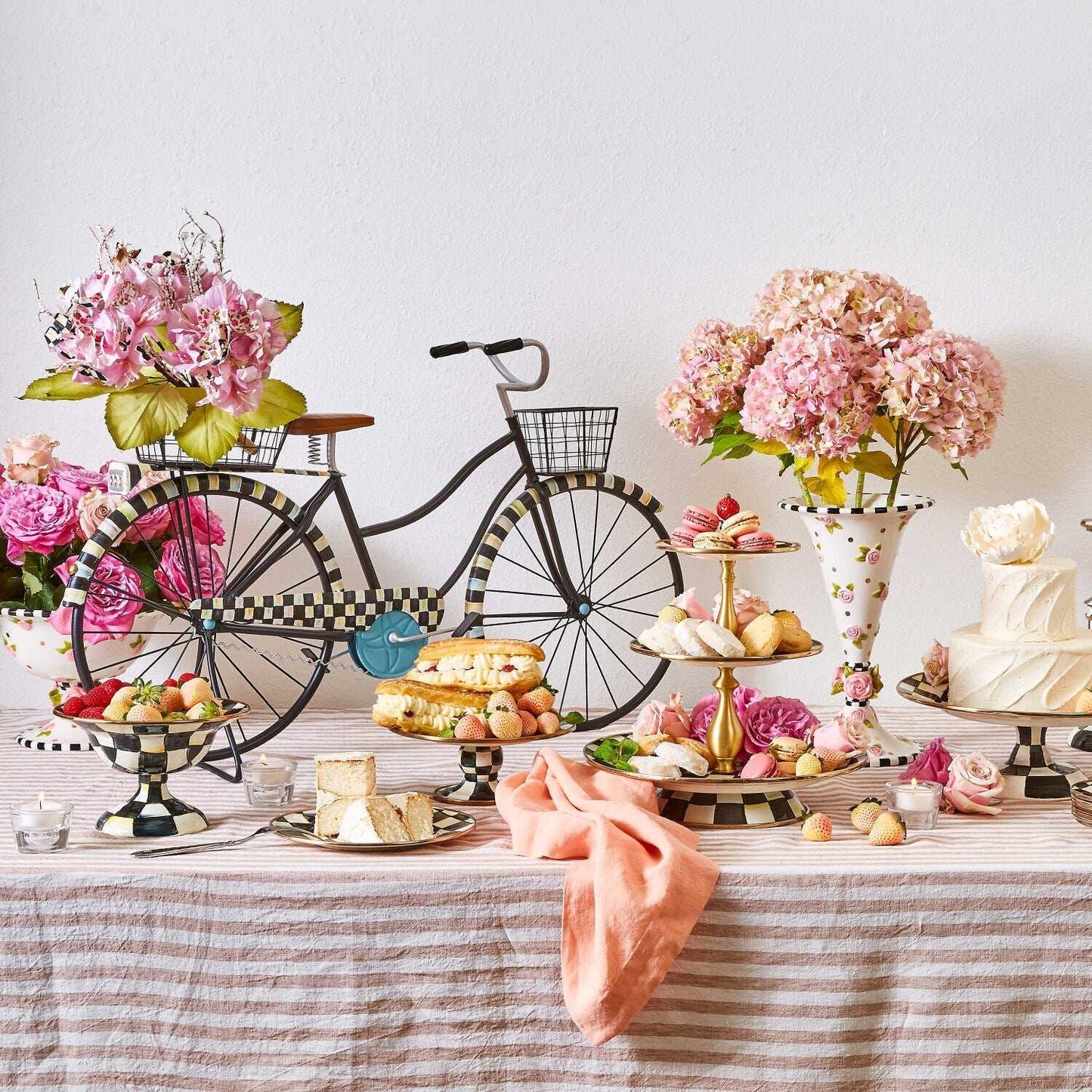 Courtly Check Mini Pedestal Platter by Mackenzie-Childs