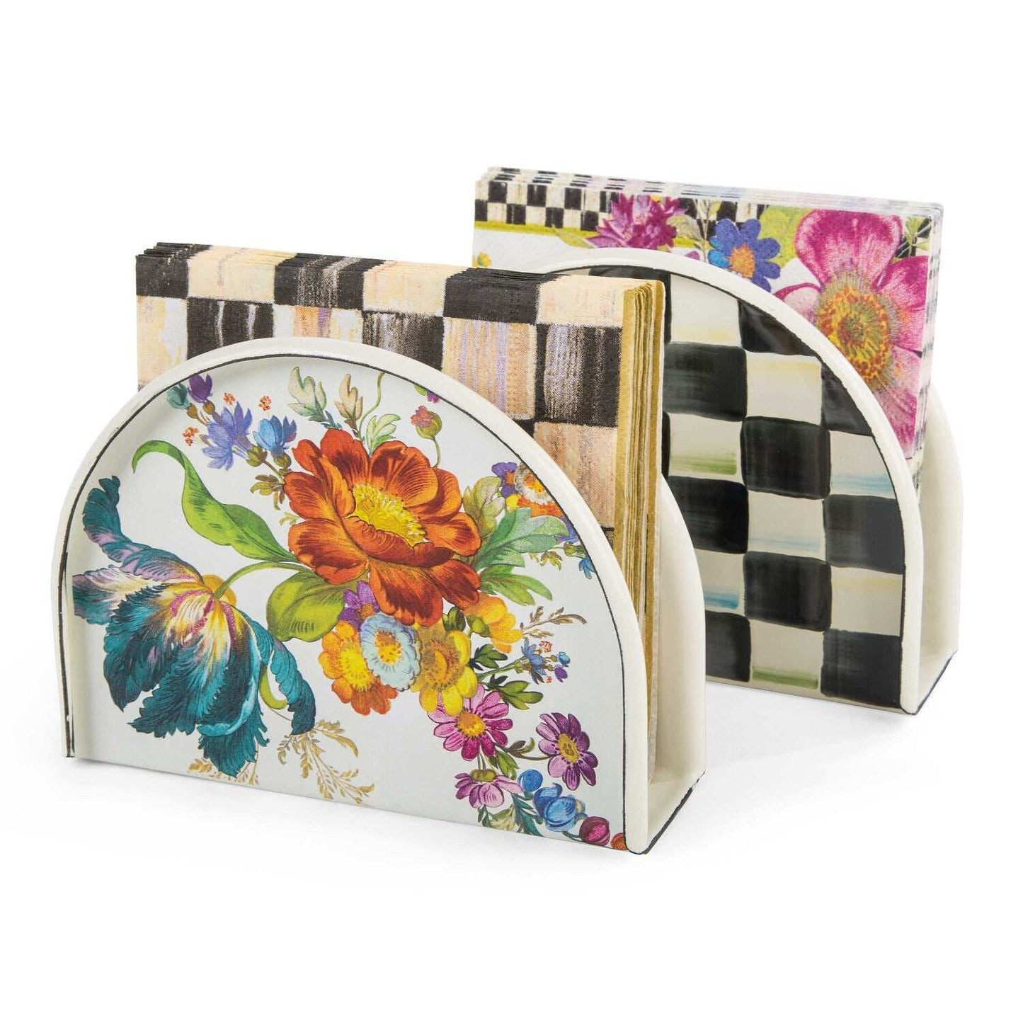 Flower Market Napkin Holder - White