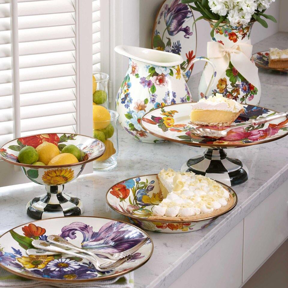 Flower Market Small Compote - White