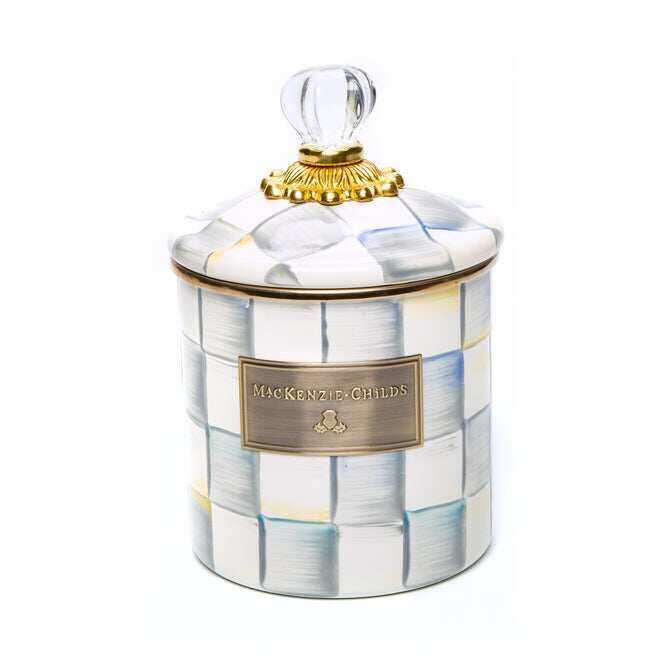 Sterling Check Enamel Canisters