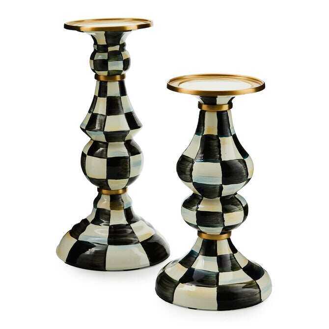 Enamel Pillar Candlestick Holder