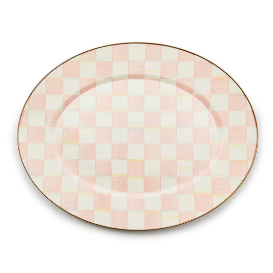 MacKenzie-Childs Rosy Check Large Oval Platter