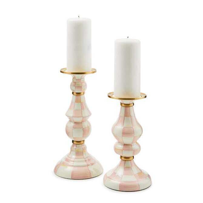 Enamel Pillar Candlestick Holder