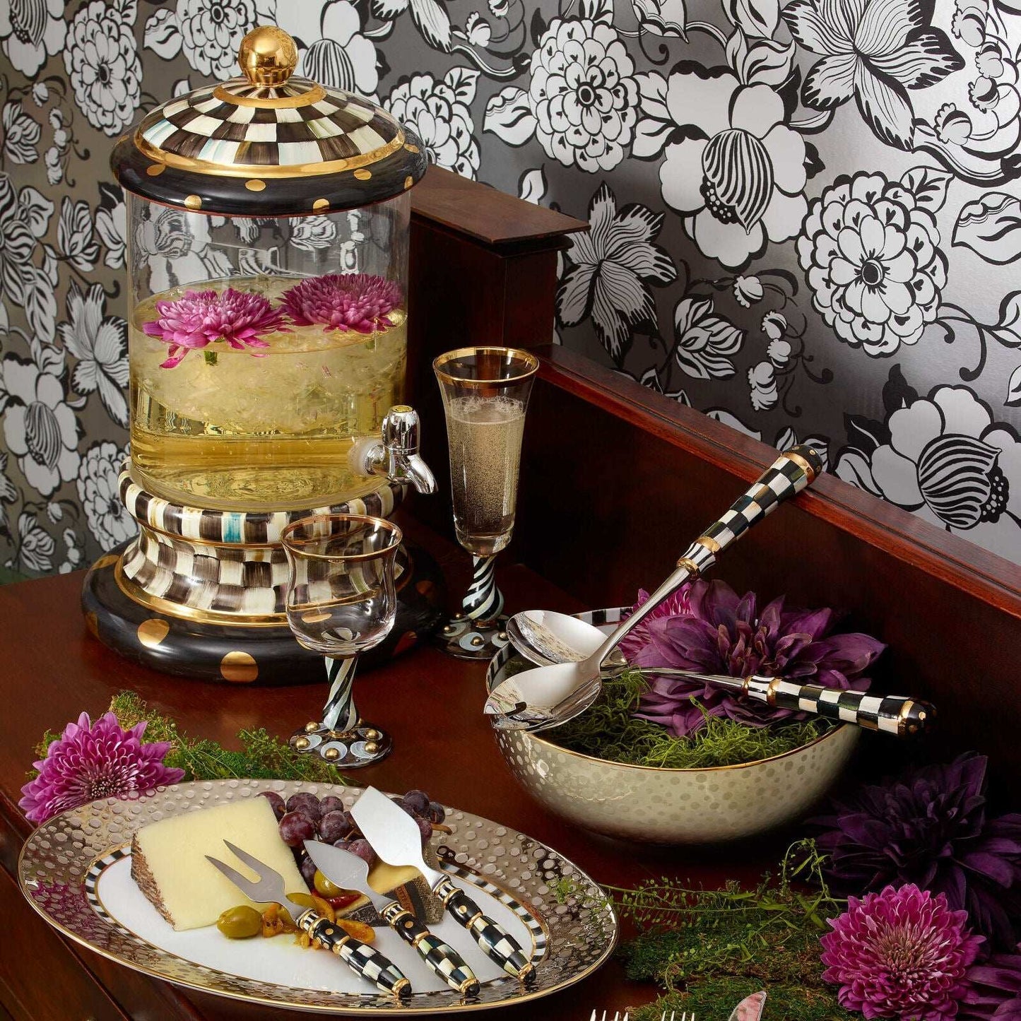 Luxury SoHo Serving Bowl by Mackenzie-Childs - Platinum