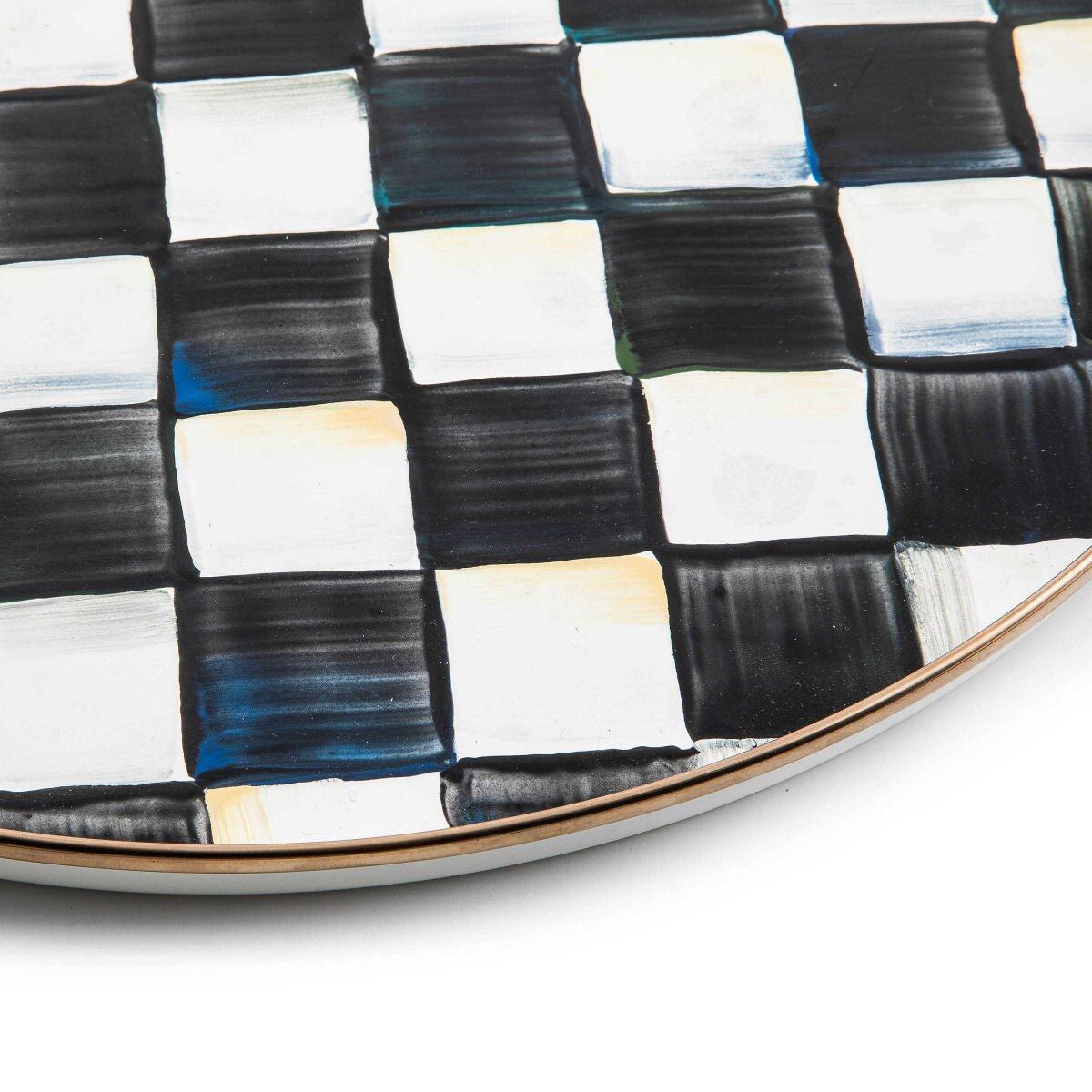 Courtly Check Enamel Round Tray