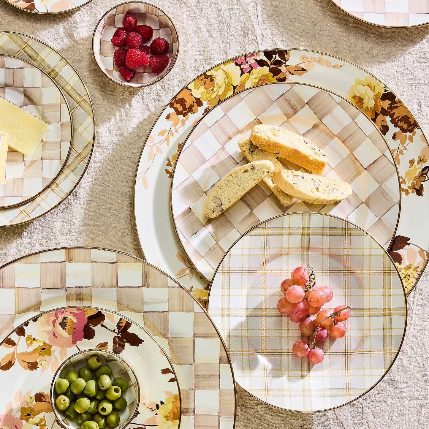 Mackenzie-Childs Wild Rose Enamel Serving Platter