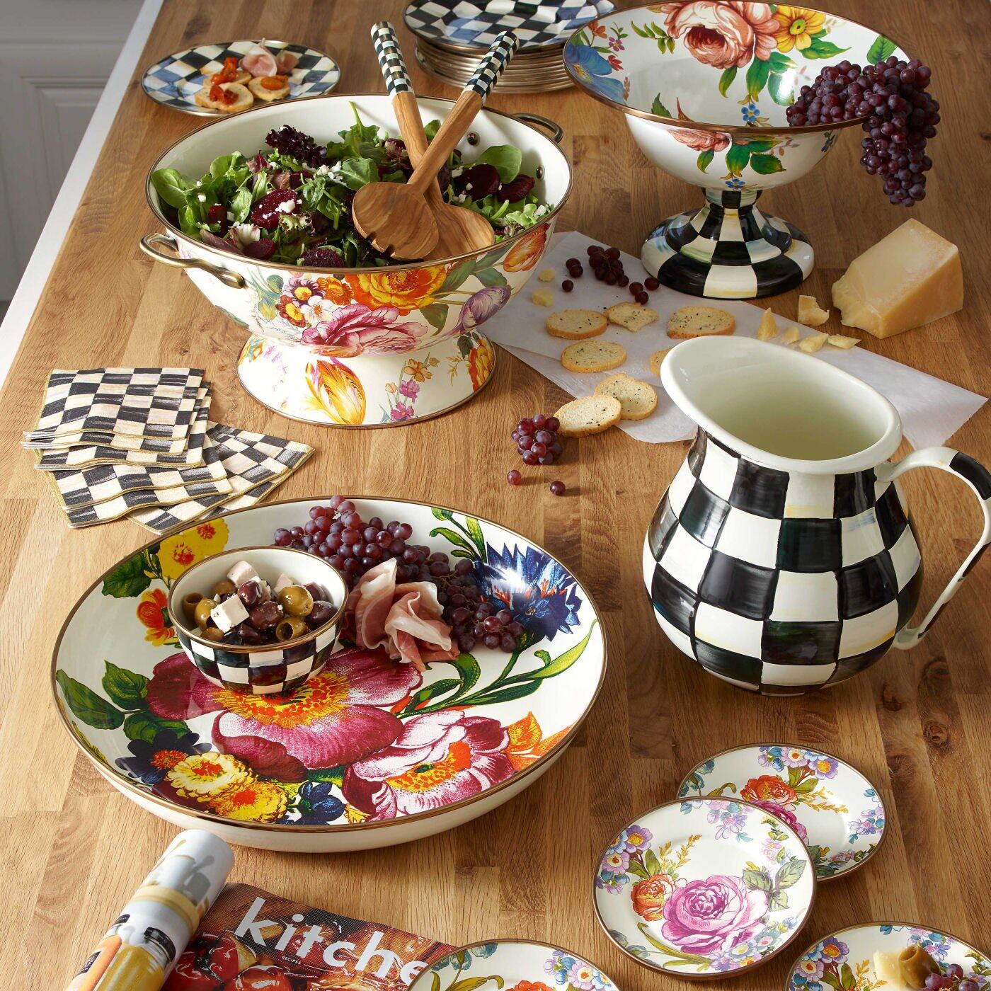 Mackenzie-Childs Flower Market Large Compote - White