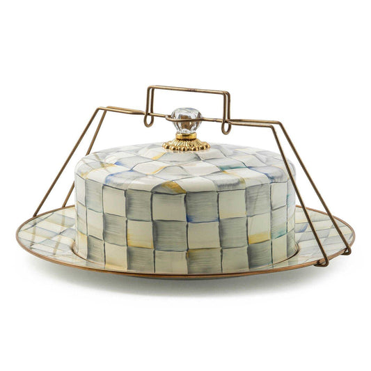 Sterling Check Cake Carrier by MacKenzie-Childs